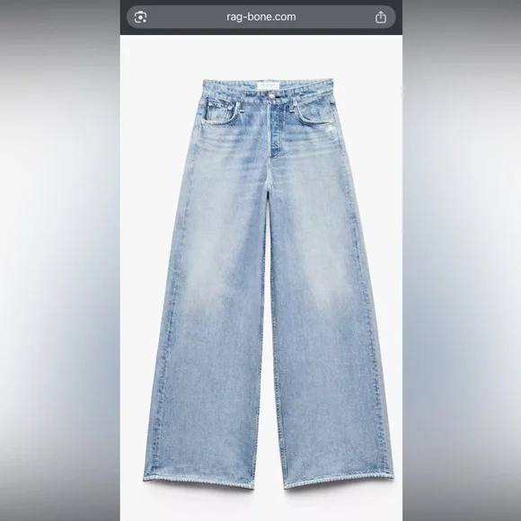 rag & bone Light Blue Flare Jeans - Picture 2 of 5